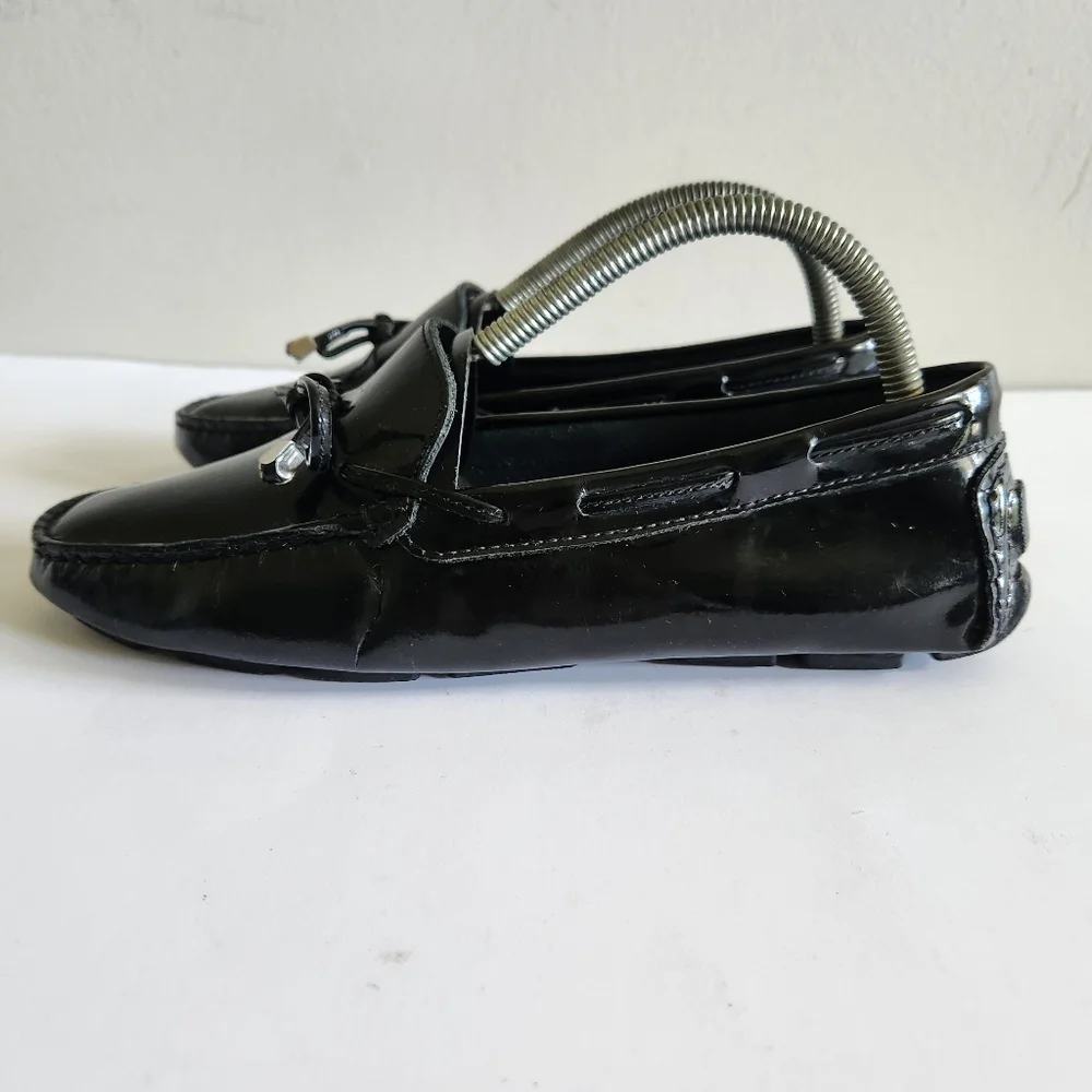 Saks Fifth Avenue Black Patent Leather Loafers